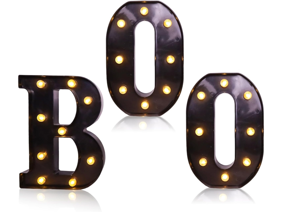 Decorações De Halloween Para Interiores | Placa Boo Com Luz Led | Placa Decorativa De Halloween Pa Gokoco