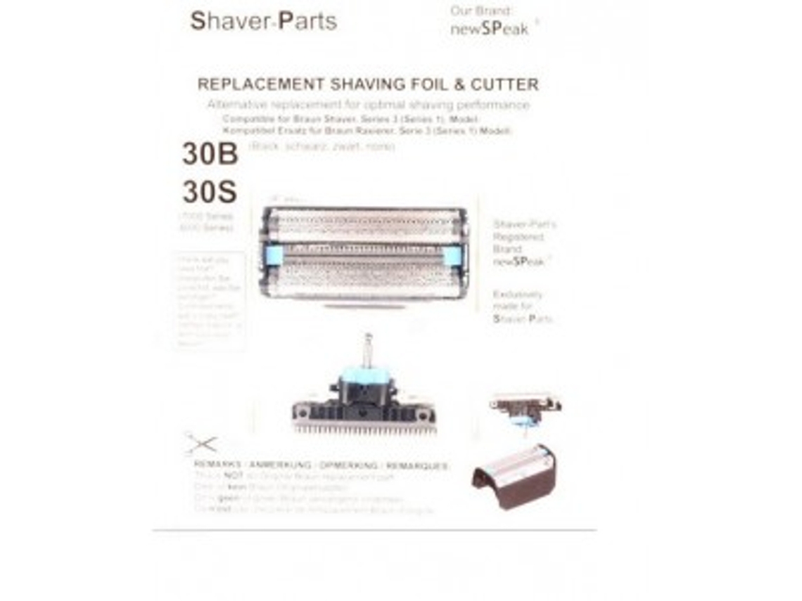 Bloco De Lâminas Compatível C/ Máquina De Barbear Braun 30b - Q84798