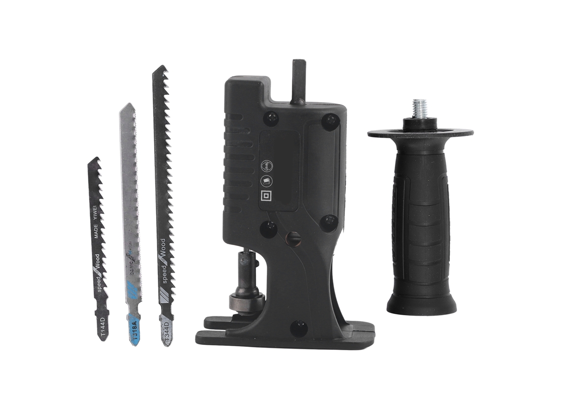 Adaptador para furadeira elétrica para serra recíproca, cabeçote de conversão para motosserra, kit de lâmina e cabo