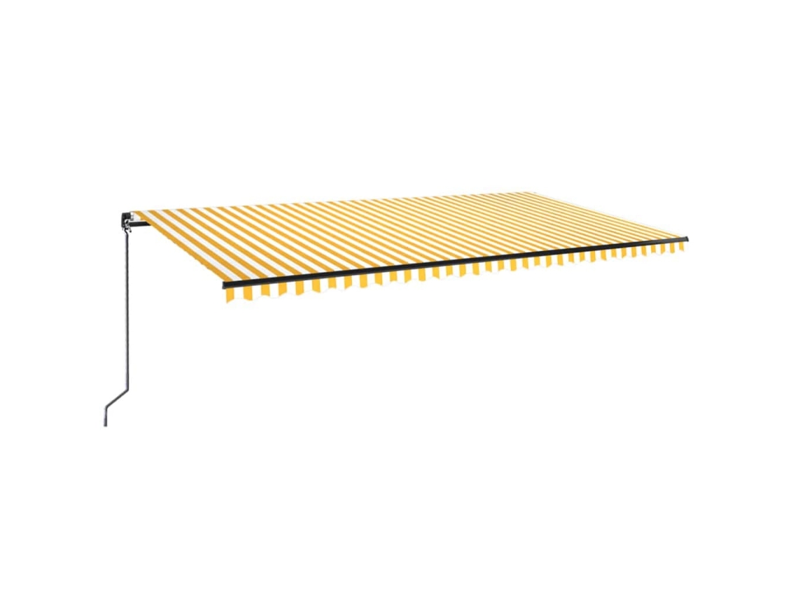 Toldo Retrátil Manual com Led 600x350 Cm Amarelo e Branco MAISON EXCLUSIVE