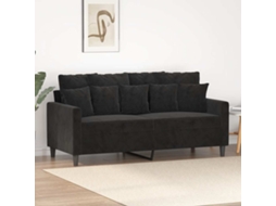 Vidaxl Sofá De 2 Lugares Veludo 140 Cm Preto