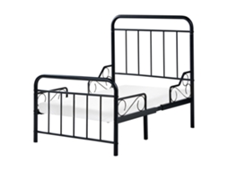 Cama Infantil Metálica Extensível Beliani Anais De Ferro Preto 90x130-160-200