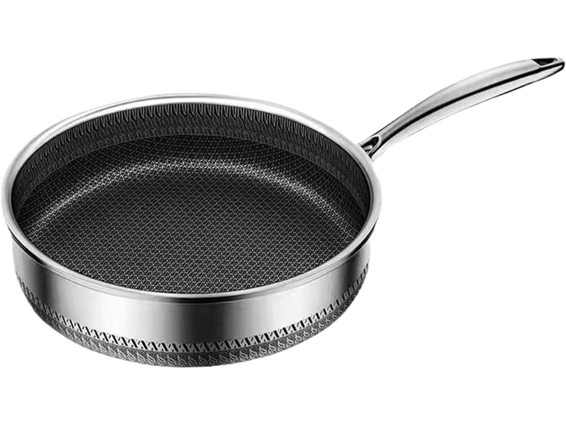 Rosolar Em Aço Inoxidável, Para Refogar, Omelete, Peixe E Panelas.