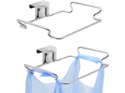 Suporte para saco de lixo suspenso em aço inoxidável Slowmoose, atrás da porta (pacote com 2)