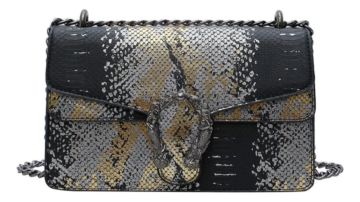 Bolsas Crossbody De Couro De Luxo Para Mulheres, Estampa De Cobravayotoy