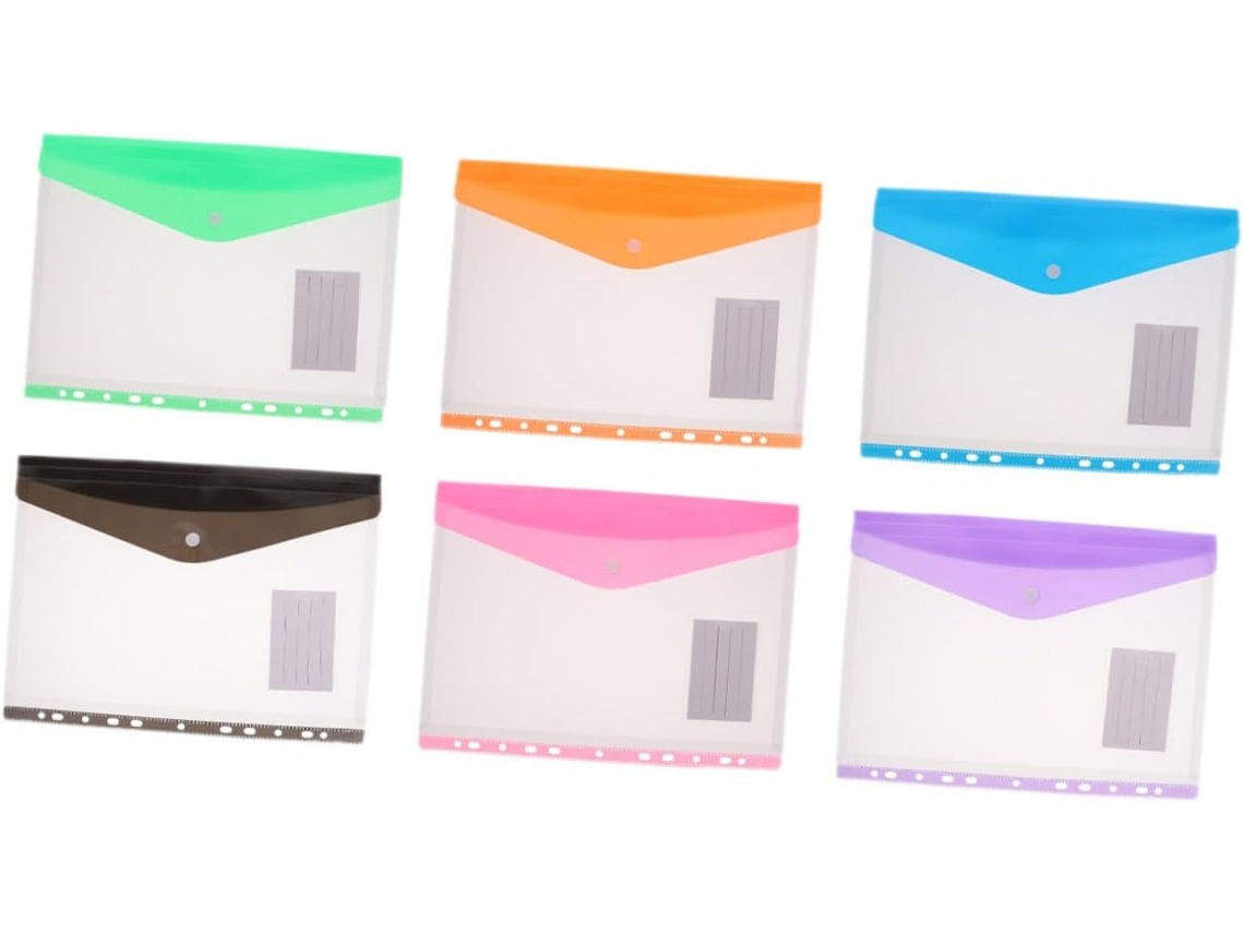 Conjunto De 6 Sacos Transparentes Para Documentos Soltos, Organizador De Documentos De Escritório Gokoco