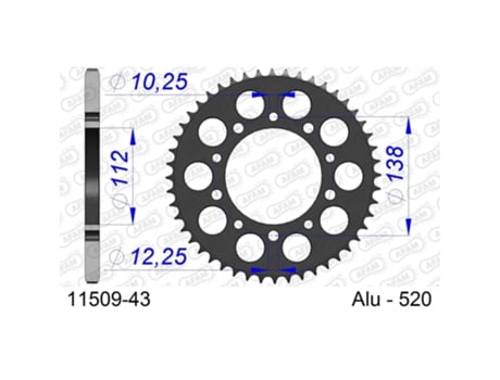 Roda Dentada AFAM 520 43 Dents