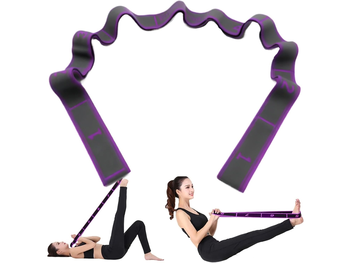 Faixa Elástica De Ioga Com 9 Voltas, Resistência Para Alongamento, Treinamento E Pilates.-aquaforge