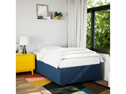 Vidaxl Estrutura De Cama Sem Colchão 120x190 Cm Tecido Azul