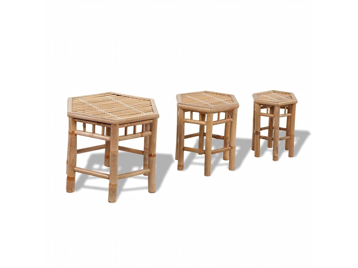 Vidaxl Bancos De Jardim 3 Pcs Bambu