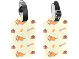 Conjunto De 2 Etiquetas Viagem E Bagagem Masculinas Design Com Estampa Pata Osso Poliuretano Bolsas
