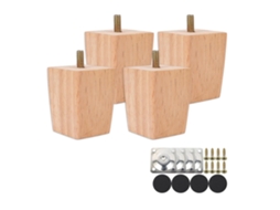 Pés De Mesa 4 Peças 6/10/15cm Em Madeira Maciça Para Sofá,armário,cama,mesa,cadeira Acessórios De Substituição Para Móveis Btforus