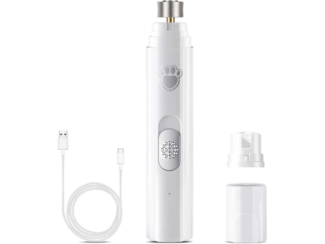 Corta unhas Elétrico para Cães, com Luz Led Recarregável, Adequado para Cães e Gatos de Pequeno e Médio Porte Branco HEXINYIGJLY