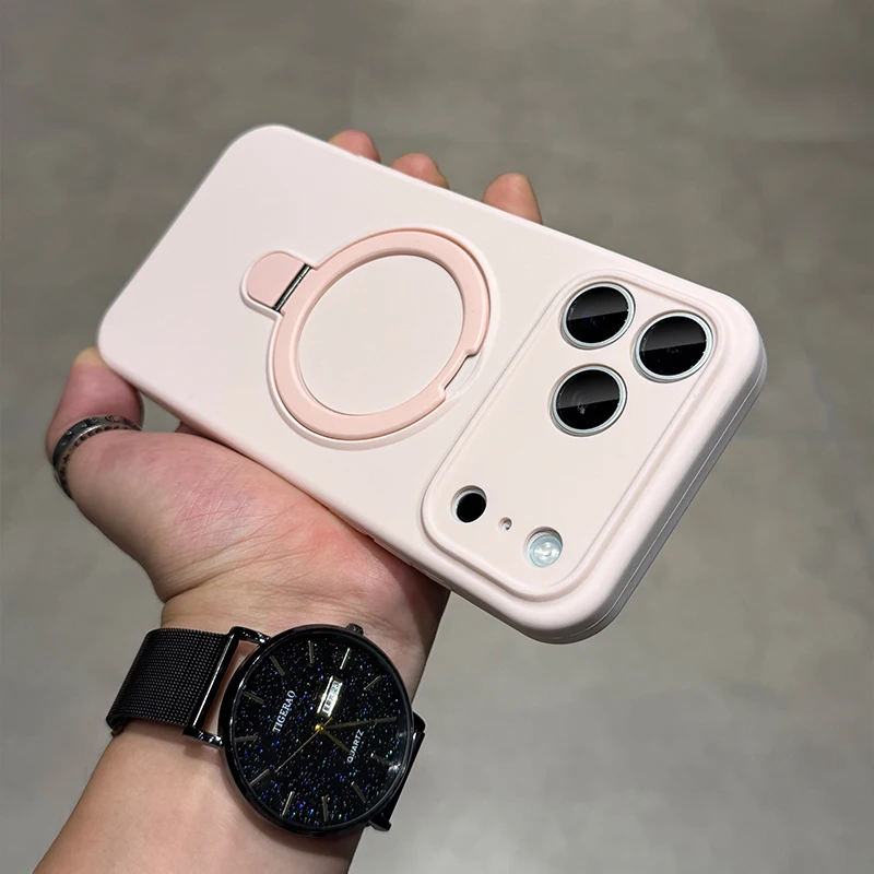 Capa De Celular Com Suporte Magnético De Metal (rosa Para Iphone 14), Carregamento