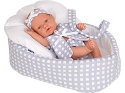 Boneco ARIAS Elegance 26 cm Pillines Azul com Alcofa (Idade Mínima: 0 Anos - 24,5 x 15 x 40,5 cm)