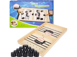 de Hóquei de Mesa Jogo de Tabuleiro de Catapulta Interativo 2 em 1 para Interação Pai-Filho Madeira de Hóquei de Mesa Jogo de Jogo de Puc JEDBESETZT