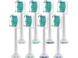 Compatível com Philips Sonicare, 8 cabeças de escova de substituição, brancas