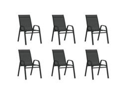 Stackable Garden Chair, Stackable Chairs Vidaxl Preto Tecido (n/a)