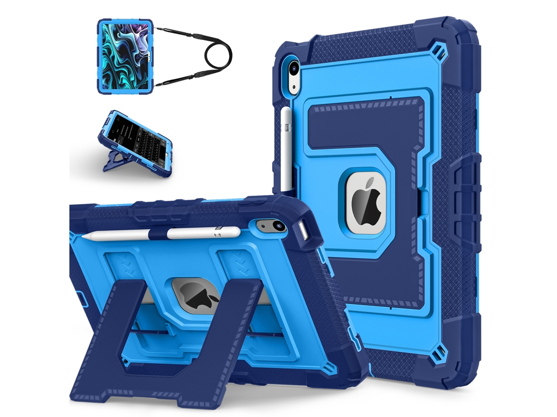 Capa Para Tablet Lurelia, Compatível Com Ipad 10ª/11ª Geração A16, Azul Marinho, Silicone, Função Sono, Proteção Antiquedas