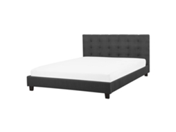 Cama de Água BELIANI La Rochelle de Tecido Cinzento Escuro 160x200