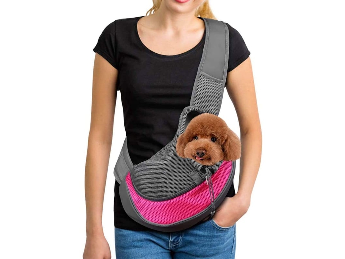 Fivela Para Pet Saco De Mão Sem Mãos Para Cachorro Bolsa De Viagem Para Cachorro Gato Alça Respirável De Malha