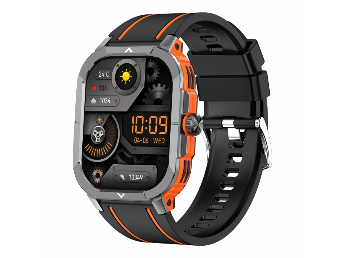 Smartwatch Esportivo MDUG de 2,06 Polegadas com Bluetooth 5.3 e Classificação IP68 (laranja)