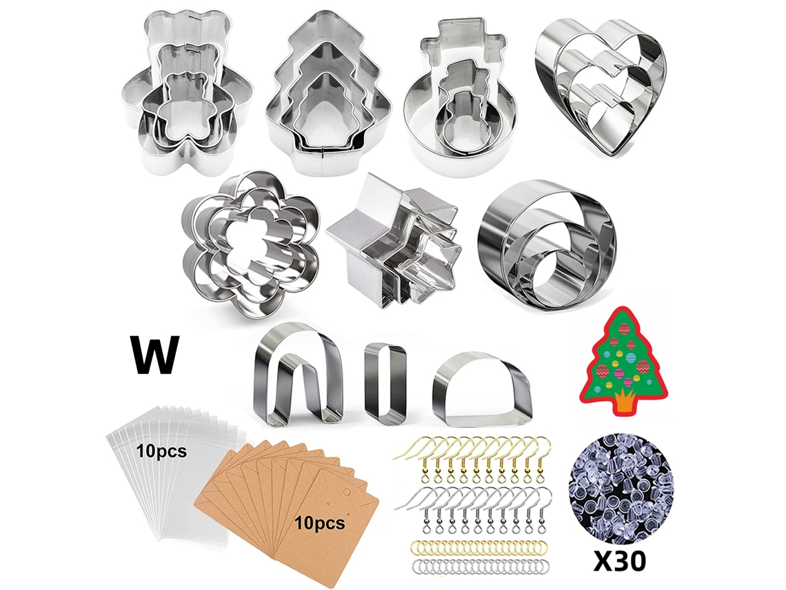 Moldes de Brincos Inox Estilo Natal 124 Peças