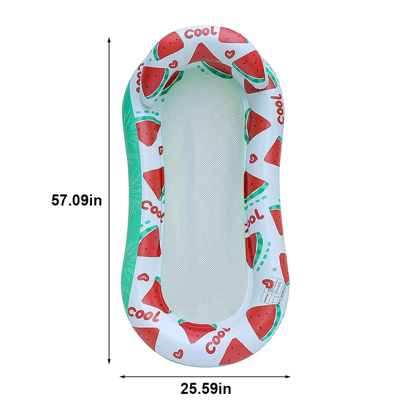 (melancia-1) Cama Flutuante Inflável, Boia, Cama De Lazer Aquática, Colchão De Ar Para Natação