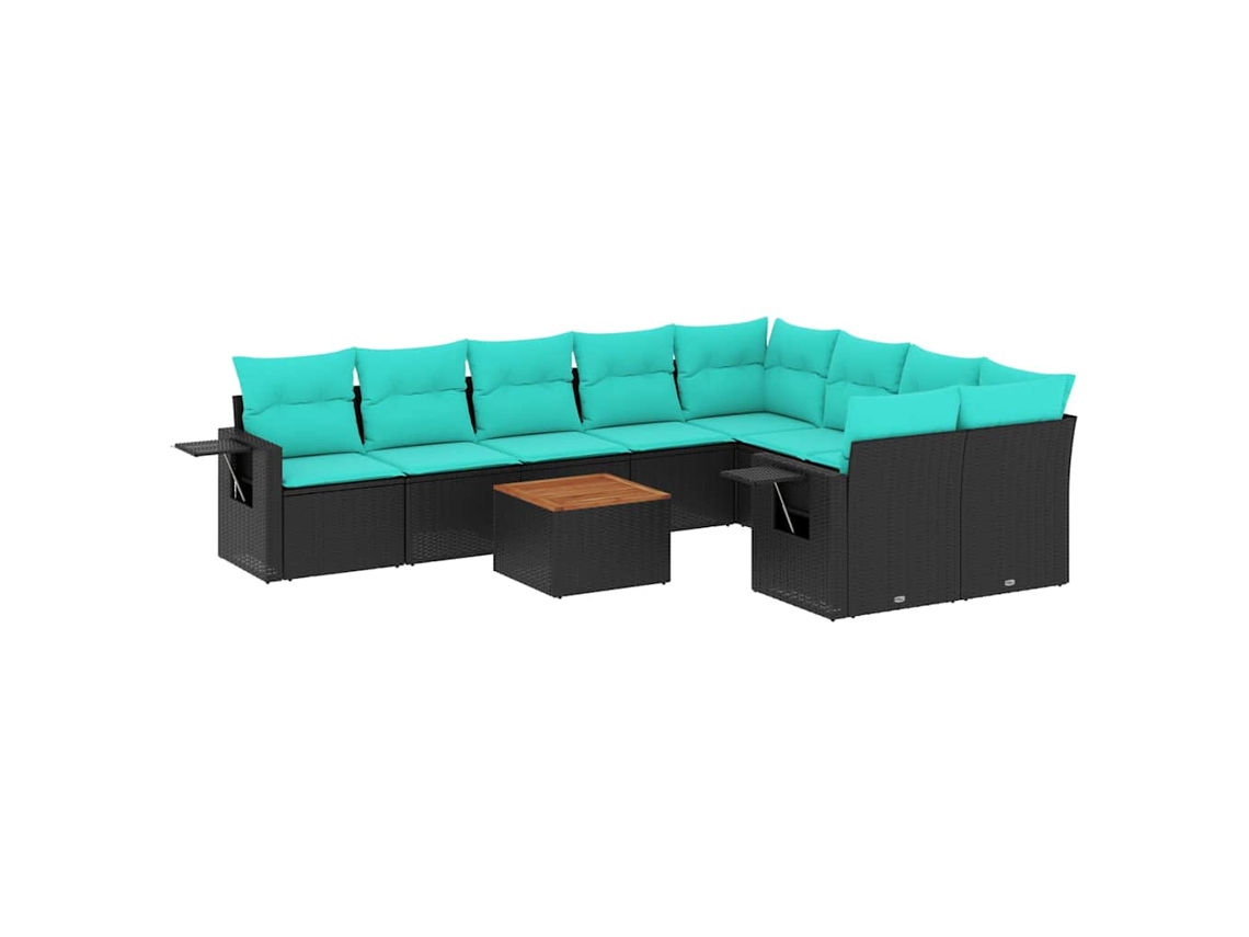 Conjunto de Sofá Jardim 3 Peças Almofadas Rattan Sintético MAISON EXCLUSIVE