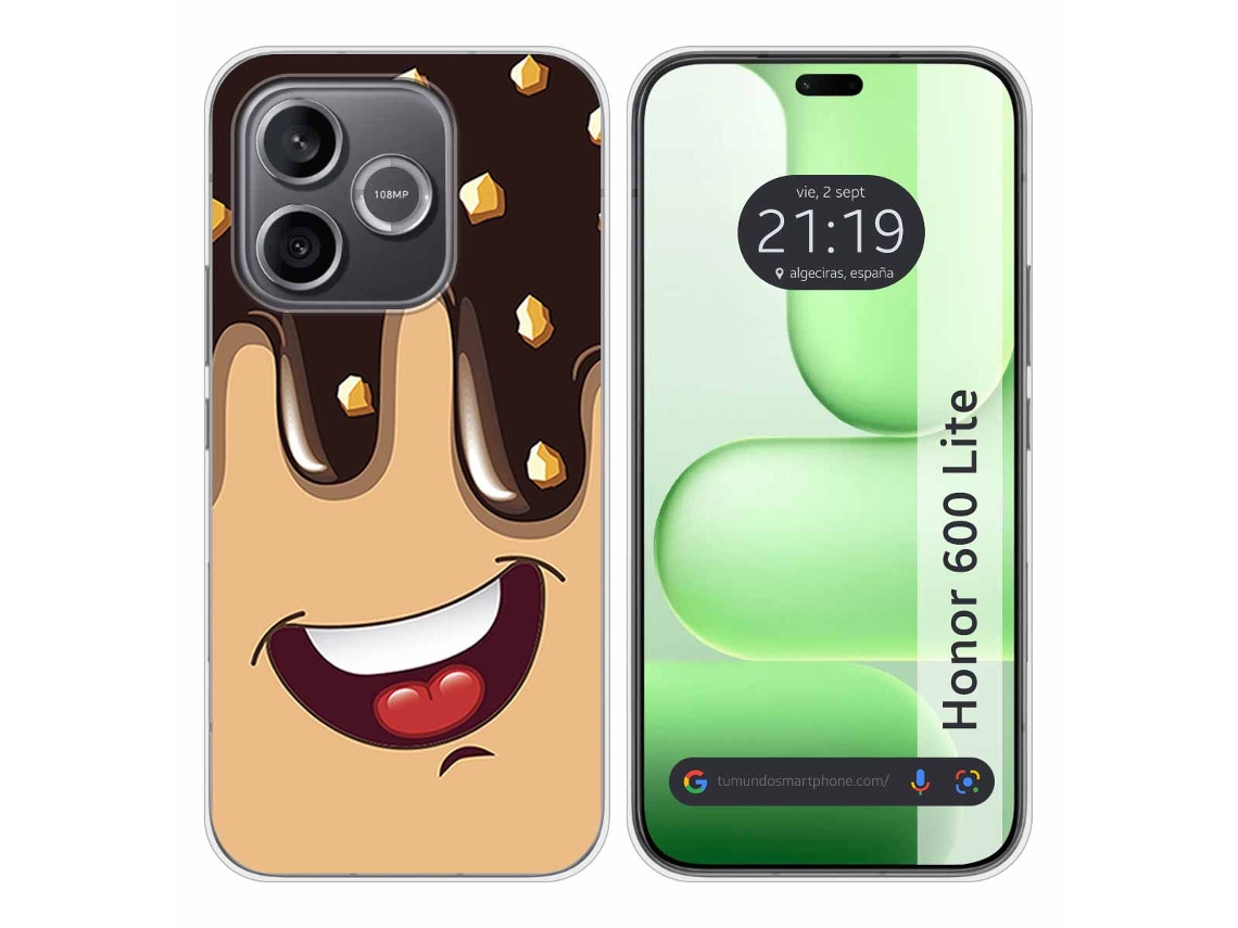 Capa Tumundosmartphone De Silicone Para Honor 600 Lite 5g Com Estampa De Desenho Animado De Sorvete E Chocolate