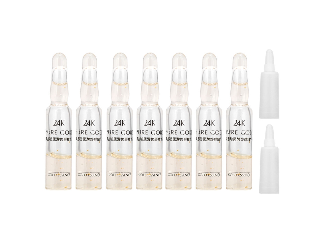Kit Soro Facial 7x2ml Com Ácido Hialurônico E Ouro 24k - Hidratação Intensa