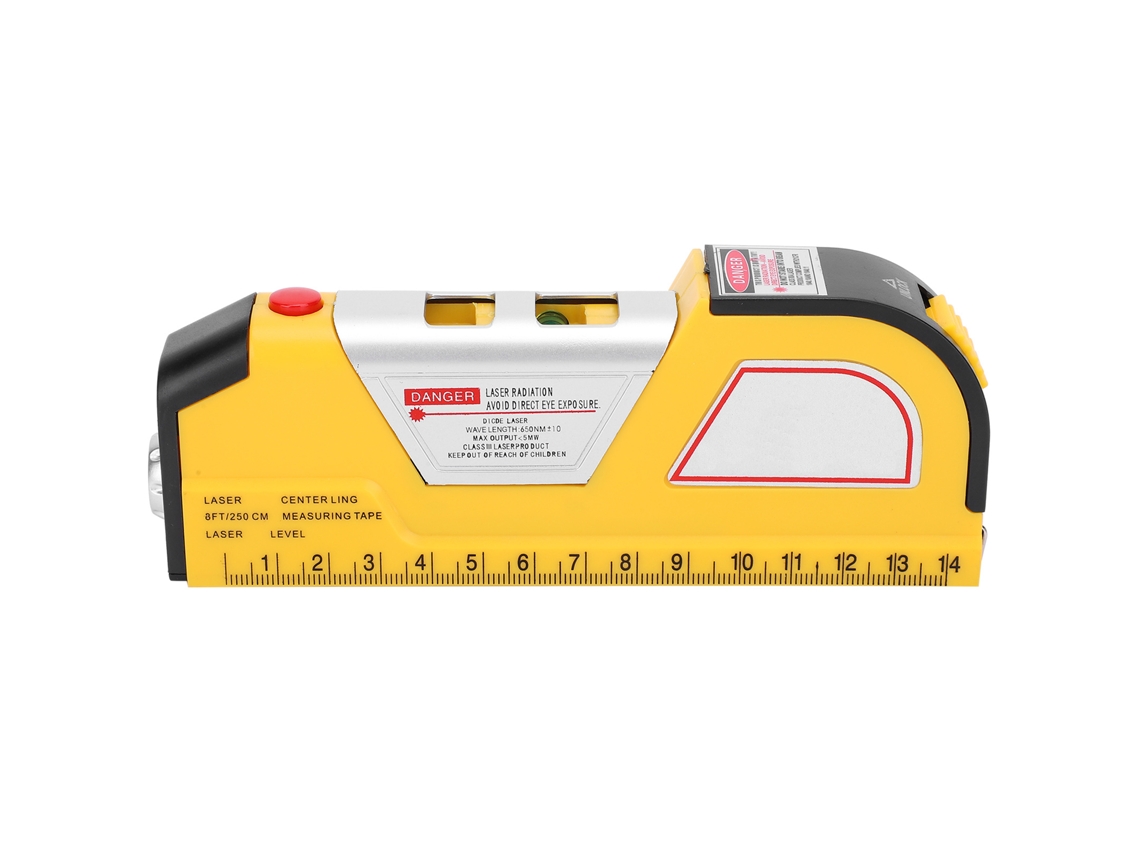Nível Inclinômetro Multifuncional Com Laser Infravermelho E Função De Fita Métrica Horizontal 650nm