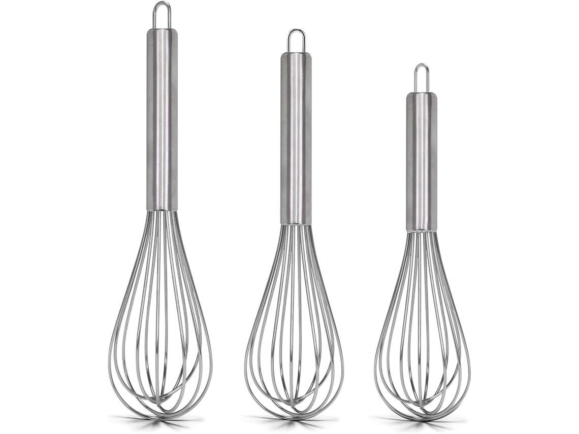 Conjunto De 3 Batedores De Arame Em Aço Inoxidável, Perfeitos Para Uso Manual