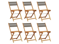 Maison Exclusive - Cadeiras De Jardim Dobráveis 6 Pcs Madeira Acácia Maciça Cinza
