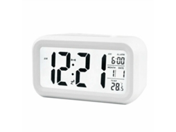 Relógio De Mesa Digital Led Com Despertador, Soneca, Temperatura, Dia/noite, De Cabeceira SUNNY SPACES