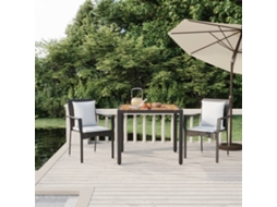 Vidaxl 3 Pcs Conjunto De Jantar P/ Jardim C/ Almofadões Vime Pe Preto