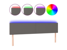 Led Headboard, Led Headboards Vidaxl Cinzeto Couro Artificial (180 X 5 X 78/88 Cm)