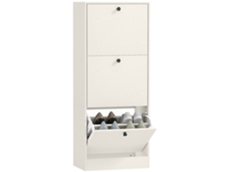Sapateira Estreita Com 3 Portas Sapateira Para Entrada Com Prateleiras Ajustáveis Para 12 Pares De Sapatos 47x28x115 Cm Branco