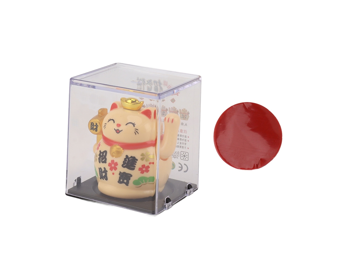 Lurelia Figura Gato Da Sorte Em Plástico, Solar, 2 Polegadas, Amarelo, Para Mesa E Gatos