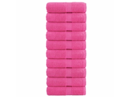 Vidaxl Toalhas De Rosto Premium Solund 10 Unidades Rosa 30x30 Cm 600 G/m²