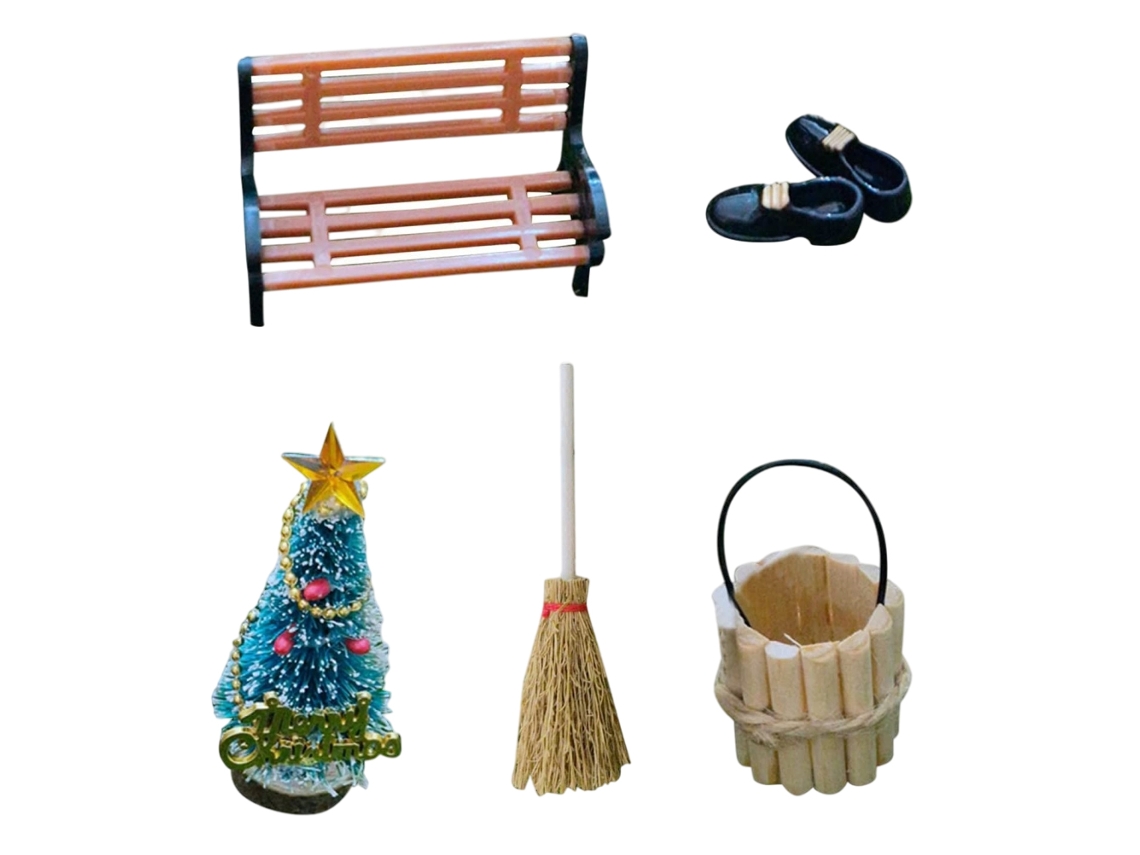 Kit Miniatura Casa De Bonecas Natal Diy Com Acessórios