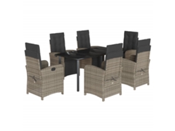 Garden Dining Set, Garden Dining Sets Vidaxl Cinzeto Rattan / Vime (160 Cm Table Length)