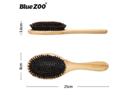 Pente De Cabelo De Bambu Natural Com Cerdas Antiestático E Massagem Para Couro Cabeludo