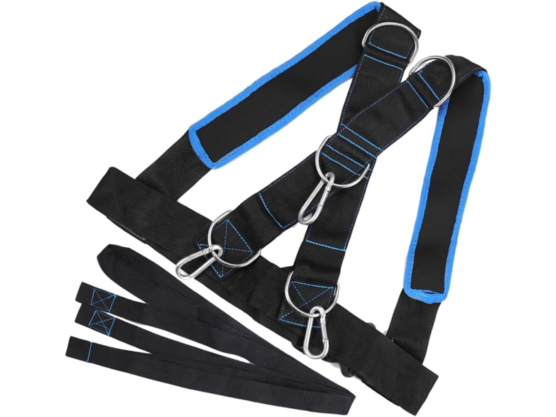 Faixa De Resistência Ifundom Para Treino Força E Com Alça Antiderrapante, Nas Cores Preto Azul Ideal