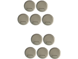 Kit Com 10 Peças De Protetores De Cabos Para Mesa Com Textura Escovada, Para Passagem De Cabos.