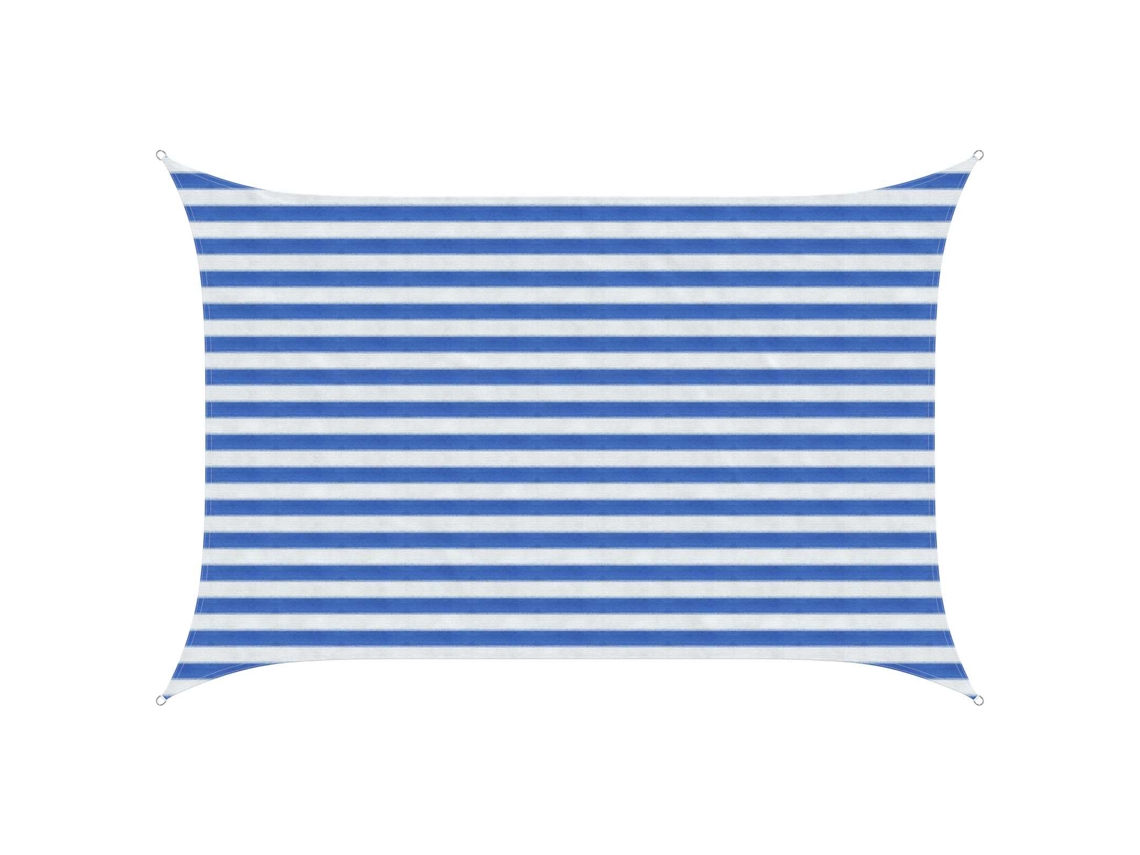 Vidaxl Vela De Sombra 2 X 3,5 M Hdpe Retangular Azul E Branco