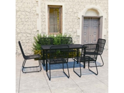Vidaxl 7 Pcs Conjunto De Jantar Para Exterior Vime Pe E Vidro
