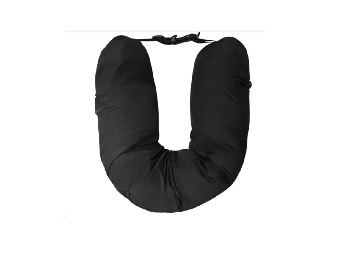Travesseiro De Viagem Para Pescoço, Preenchível Com Tecido De Lycra E, Inclui Bolsa Para Guardar O Travesseiro