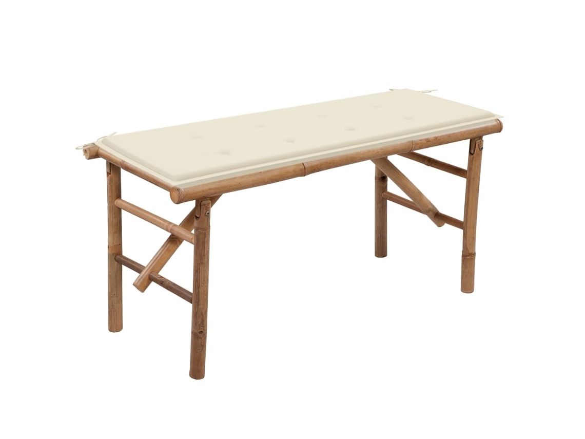 Banco de jardim VIDAXL Creme Bambu (118x38x45 cm)