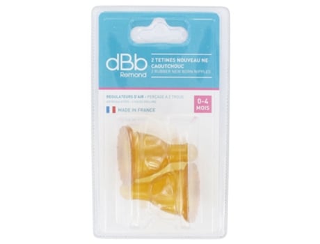 2 tetinas de borracha para recém-nascidos de 0 a 4 meses DBB REMOND